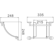 Стеклянная полка Haiba HB1607-2 угловая Хром