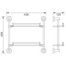 Полка стеклянная 43,8 см Aquanet 3852