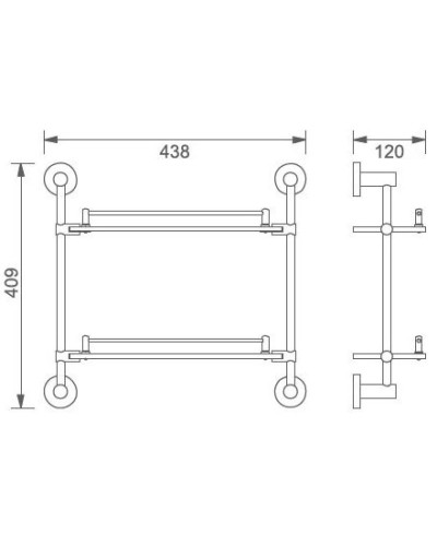 Полка стеклянная 43,8 см Aquanet 3852