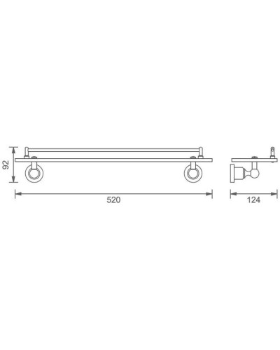 Полка стеклянная 52 см Aquanet 3887