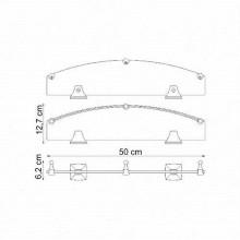 Стеклянная полка WasserKRAFT Wern K-2544 Хром