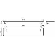 Стеклянная полка Ravak 10° X07P567 Черная матовая