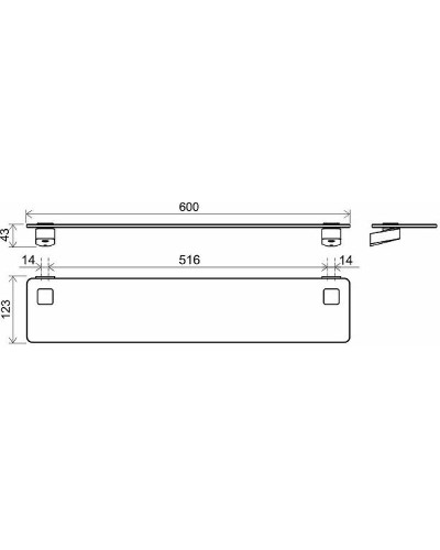 Стеклянная полка Ravak 10° X07P567 Черная матовая