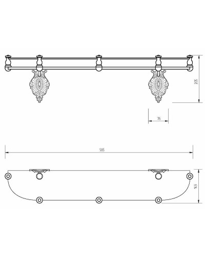 Стеклянная полка Migliore Elisabetta 17036 Хром