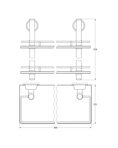 Полка стеклянная 30 см FBS Vizovice VIZ 062