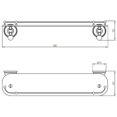 Стеклянная полка Migliore Provance 17666 Хром