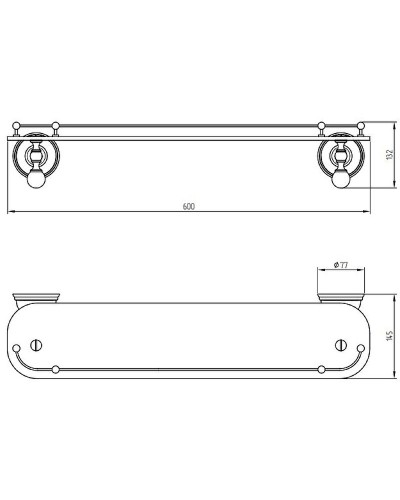 Стеклянная полка Migliore Provance 17666 Хром