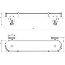 Стеклянная полка Migliore Amerida 16583 Хром с кристаллами Swarovski