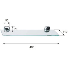 Полка стеклянная 49,5 см Remer Suite SU20CR