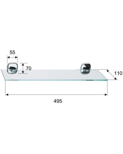 Полка стеклянная 49,5 см Remer Suite SU20CR