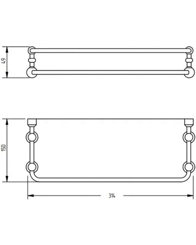 Стеклянная полка Migliore Complementi 22000 Золото