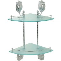 Стеклянная полка Migliore Cleopatra 16667 угловая Хром