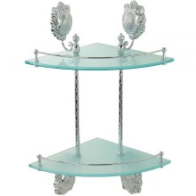 Стеклянная полка Migliore Cleopatra 16667 угловая Хром