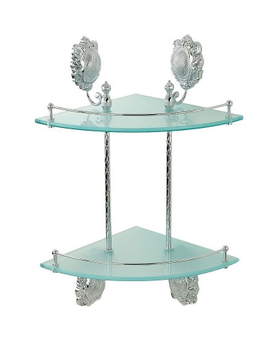 Стеклянная полка Migliore Cleopatra 16667 угловая Хром