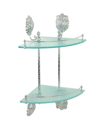 Стеклянная полка Migliore Cleopatra 16667 угловая Хром