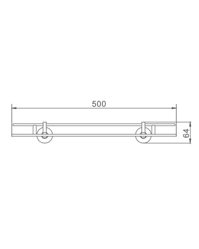 Стеклянная полка Frap F17 F1707-1 Хром