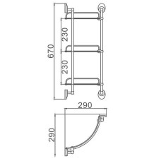 Стеклянная полка Frap F16 F1607-3 угловая Хром