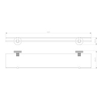 Стеклянная полка для ванной WONZON & WOGHAND, Черный/Золото (WW-9227)