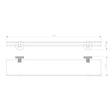 Стеклянная полка для ванной WONZON & WOGHAND, Черный/Золото (WW-9227)