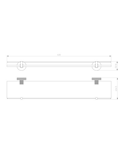Стеклянная полка для ванной WONZON & WOGHAND, Черный/Золото (WW-9227)