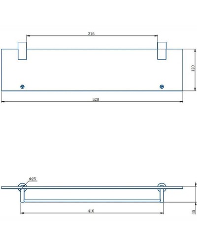 Стеклянная полка Haiba HB8407-4 Бронза