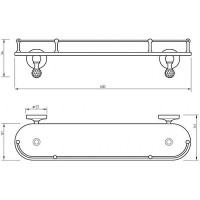 Стеклянная полка Migliore Amerida 16564 Бронза с кристаллами Swarovski