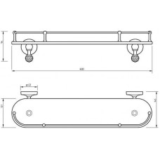 Стеклянная полка Migliore Amerida 16601 Золото с кристаллами Swarovski