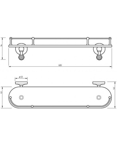 Стеклянная полка Migliore Amerida 16601 Золото с кристаллами Swarovski