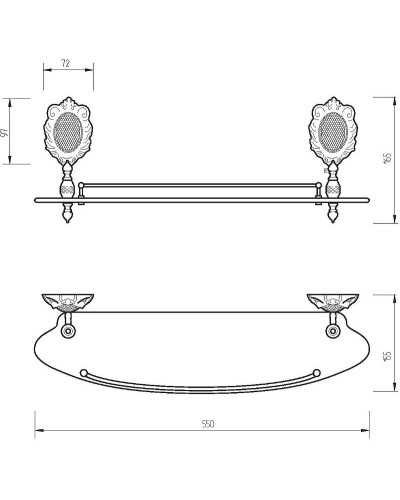 Стеклянная полка Migliore Cleopatra 16636 Бронза