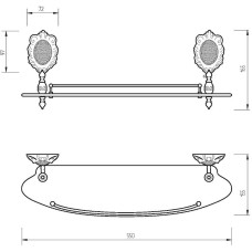 Стеклянная полка Migliore Cleopatra 16692 Золото