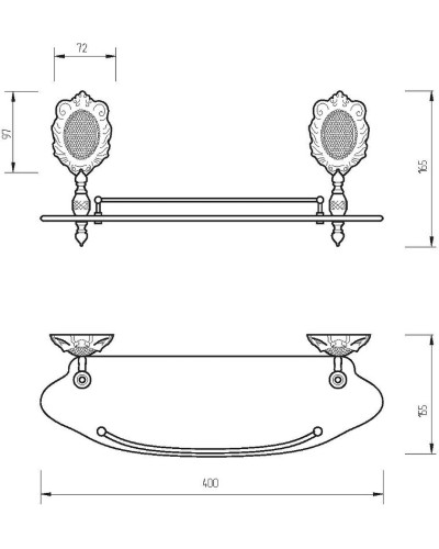 Стеклянная полка Migliore Cleopatra 16637 Бронза