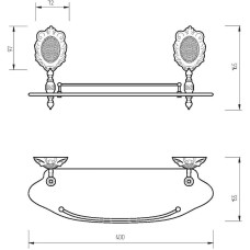 Стеклянная полка Migliore Cleopatra 16693 Золото