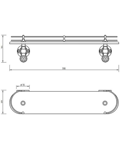 Стеклянная полка Migliore Cristalia 16775 Бронза с кристаллами Swarovski