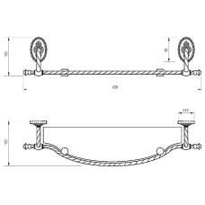 Стеклянная полка Migliore Edera 16898 Бронза