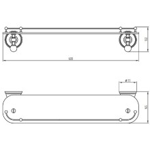 Стеклянная полка Migliore Provance 17631 Бронза