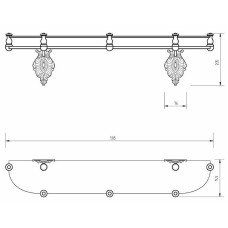 Стеклянная полка Migliore Elisabetta 17070 Золото