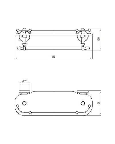 Стеклянная полка Migliore Mirella 17179 Бронза