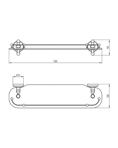 Стеклянная полка Migliore Mirella 17328 Золото