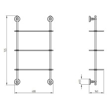 Стеклянная полка Migliore Mirella 17313 Золото