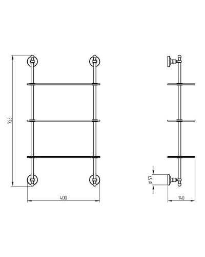 Стеклянная полка Migliore Mirella 17313 Золото