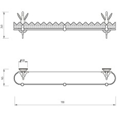 Стеклянная полка Migliore Luxor 26131 Золото