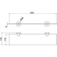 Стеклянная полка Allen Brau Priority 6.31013-00 Хром