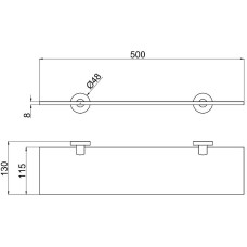 Стеклянная полка Allen Brau Priority 6.31013-00 Хром