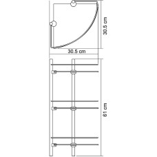 Стеклянная полка WasserKRAFT Isar K-3633 угловая Темная бронза