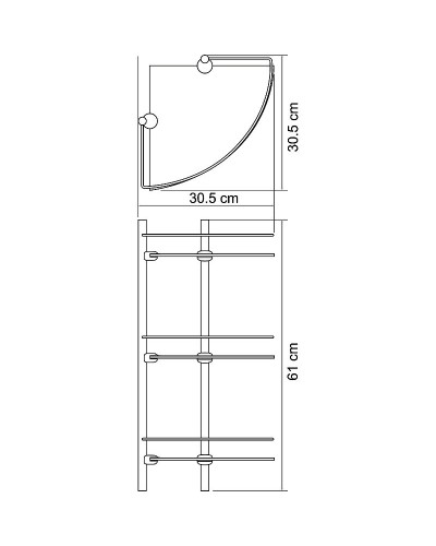 Стеклянная полка WasserKRAFT Isar K-3633 угловая Темная бронза