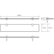 Стеклянная полка Bemeta Organic 157102241 Хром
