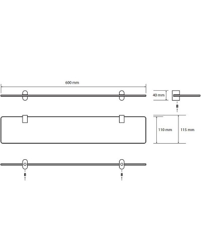 Стеклянная полка Bemeta Organic 157102241 Хром