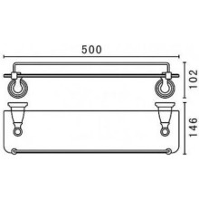 Полка стеклянная 50 см Art&Max Bianchi AM-E-2611-CR