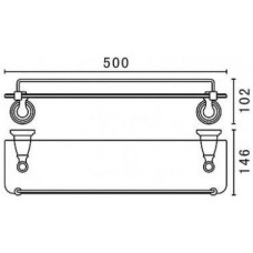 Полка стеклянная 50 см Art&Max Bianchi AM-E-2611-CR