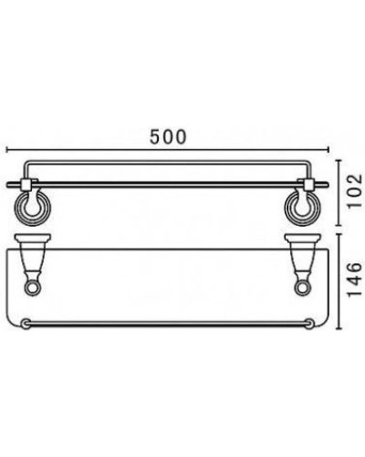 Полка стеклянная 50 см Art&Max Bianchi AM-E-2611-CR